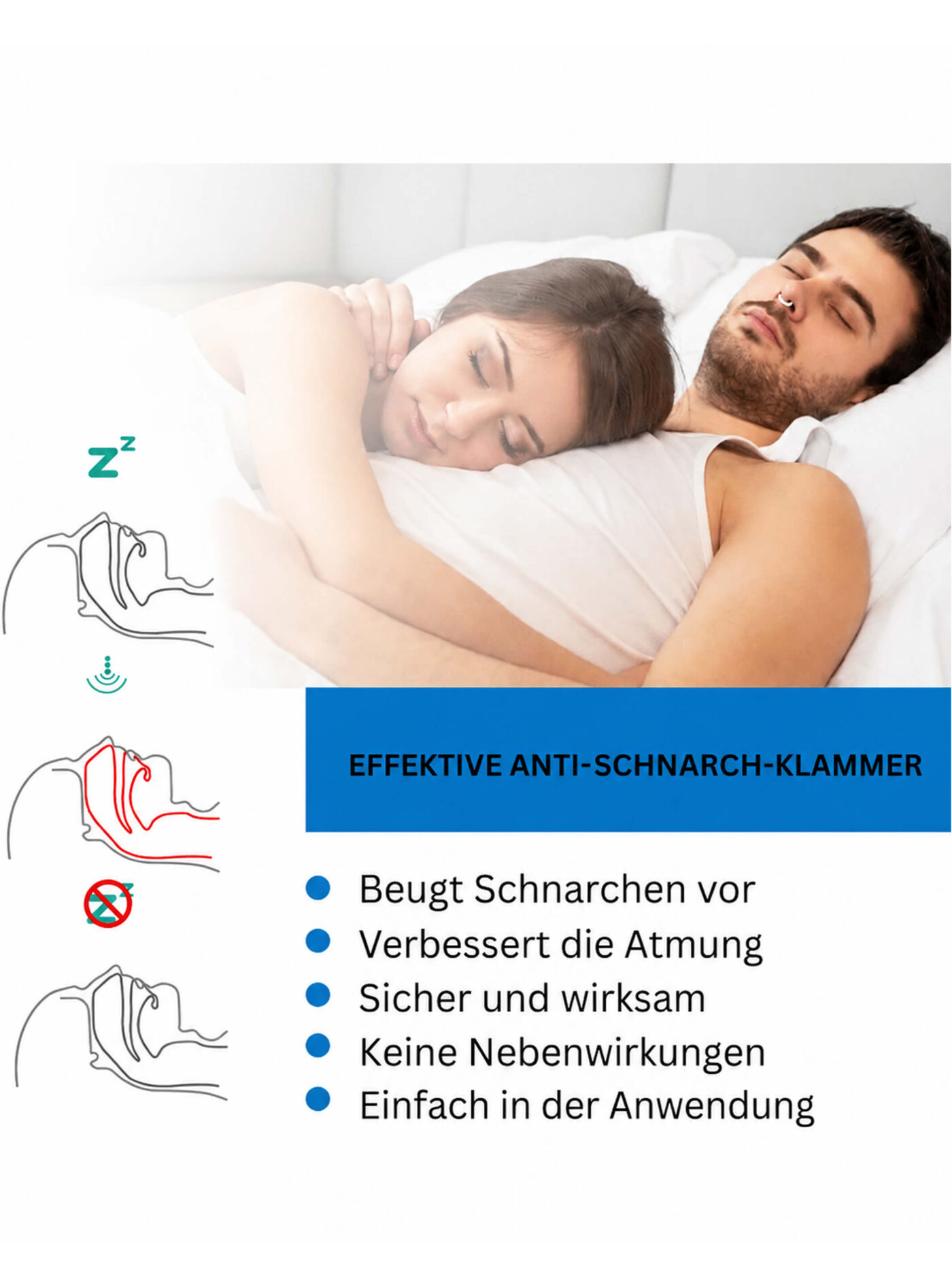 Anti-Schnarch-Nasenclip (4 Stück)
