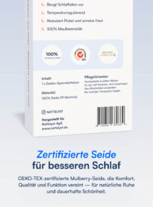 Spannbettlaken aus 100 % Maulbeerseide (OEKO-TEX) Schwarz