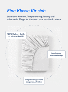 Spannbettlaken aus 100 % Maulbeerseide (OEKO-TEX) Weiß
