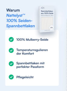 Spannbettlaken aus 100 % Maulbeerseide (OEKO-TEX) Weiß