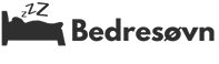 Minimalistisches Logo: Bett mit Zzz darüber und dem Schriftzug Bedresøvn, Symbol für besseren Schlaf und Schlafprodukte