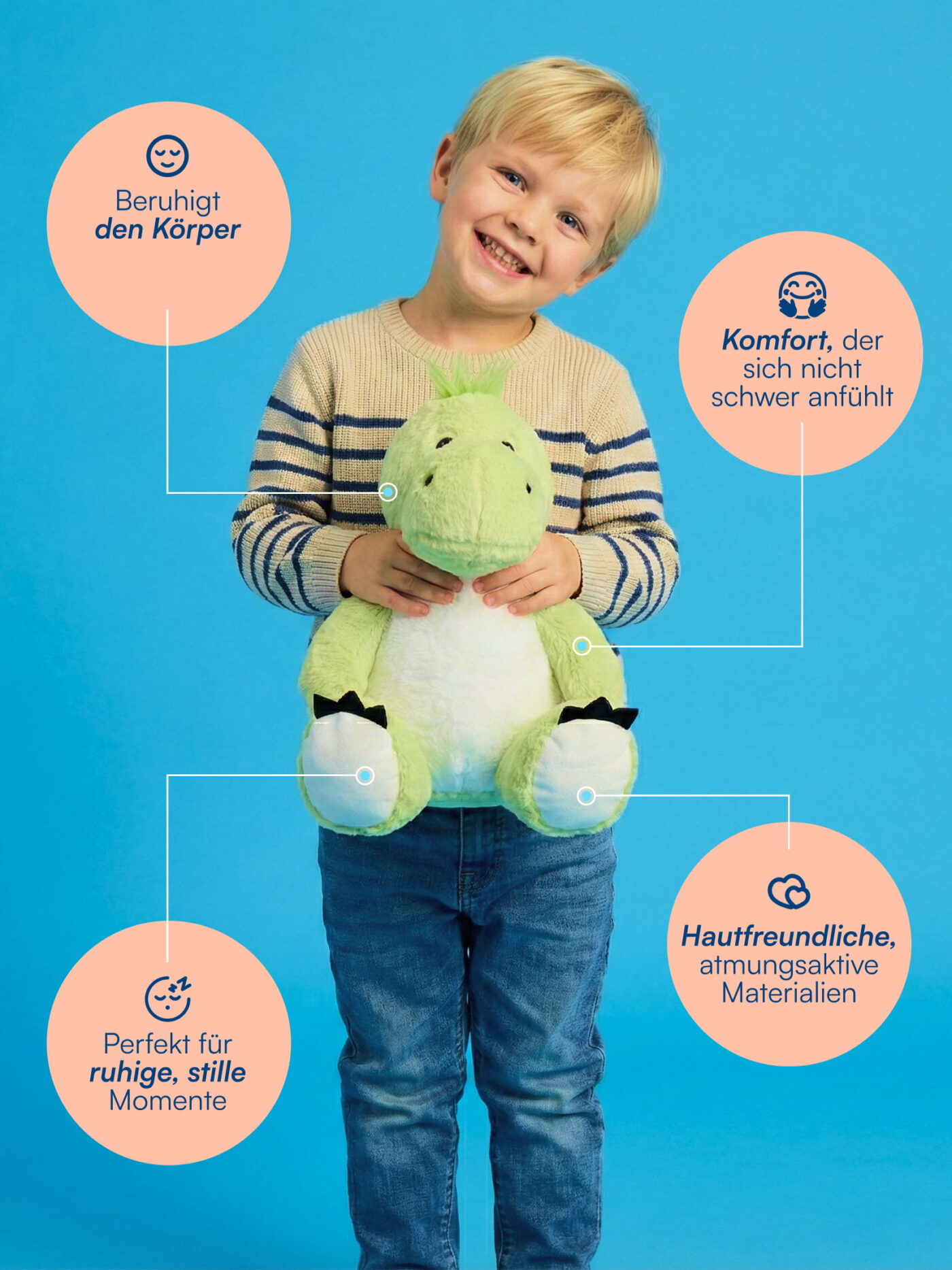 Benny (gewichtetes Drachen-Kuscheltier, grün) Vugg Bears™