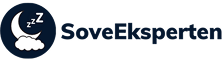 SoveEksperten-Logo mit stilisierter Mondsichel, Wolke und ZZZ-Symbol neben blauem Schriftzug