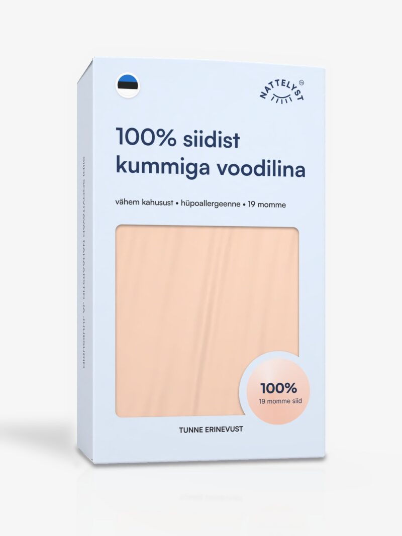 Siidist kummiga voodilina (100% mulberry siid, OEKO-TEX), beež