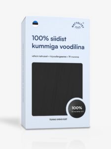 Siidist kummiga voodilina (100% mulberry siid, OEKO-TEX), must