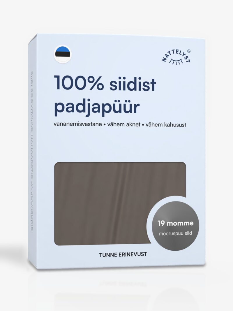 Siidist padjapüür (100% mulberry siid, OEKO-TEX), tumehall