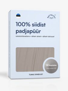 Siidist padjapüür (100% mulberry siid, OEKO-TEX), helehall