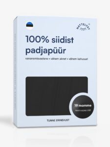 Siidist padjapüür (100% mulberry siid, OEKO-TEX), must