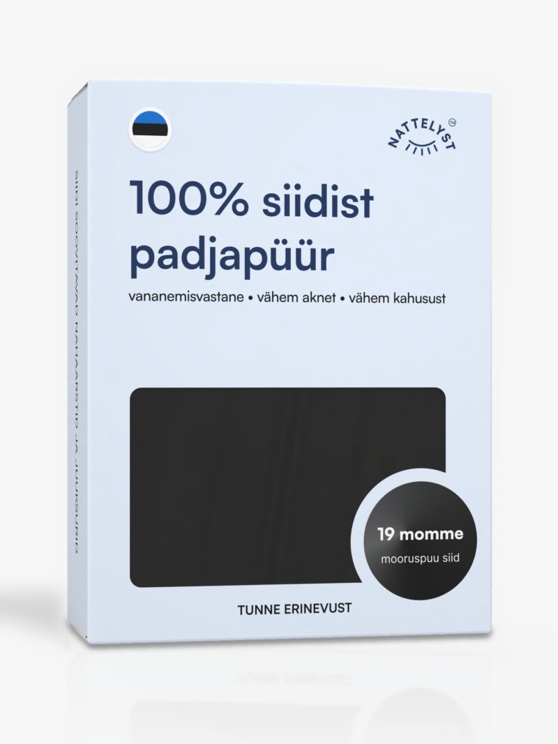 Siidist padjapüür (100% mulberry siid, OEKO-TEX), must