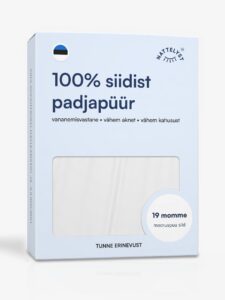 Siidist padjapüür (100% mulberry siid, OEKO-TEX), valge