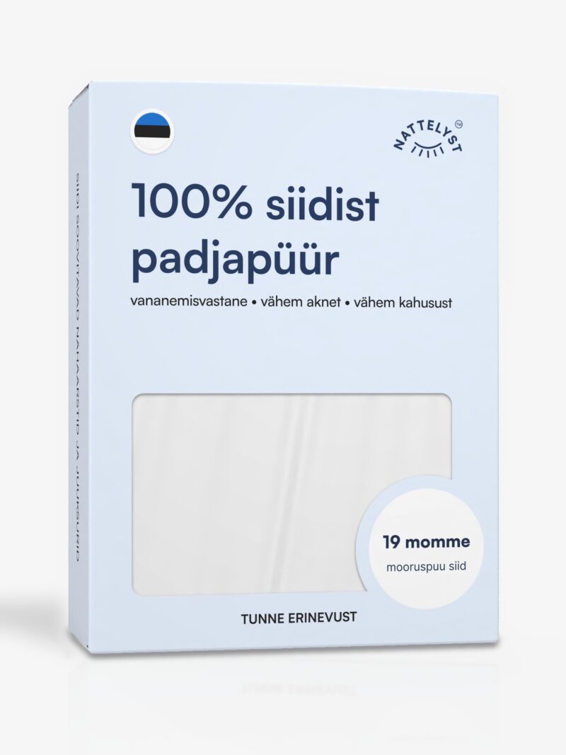 Siidist padjapüür (100% mulberry siid, OEKO-TEX), valge