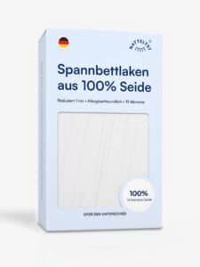 Spannbettlaken aus 100 % Maulbeerseide (OEKO-TEX) Weiß