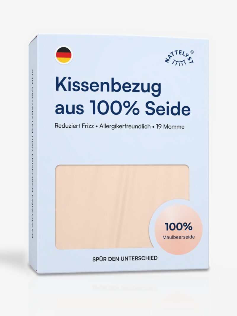 Kissenbezug aus 100 % Maulbeerseide (OEKO-TEX) Beige