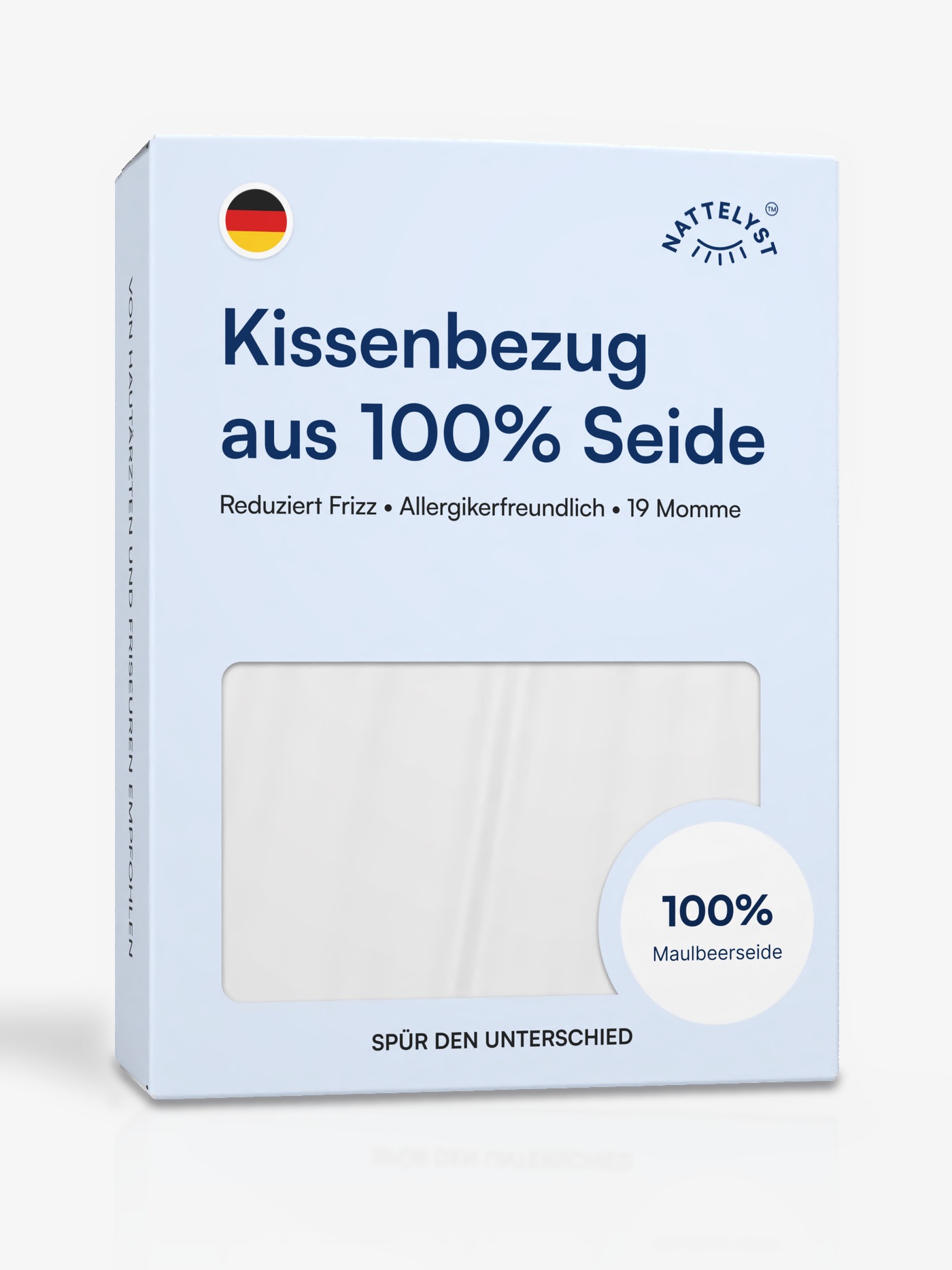 Kissenbezug aus 100 % Maulbeerseide (OEKO-TEX) Weiß